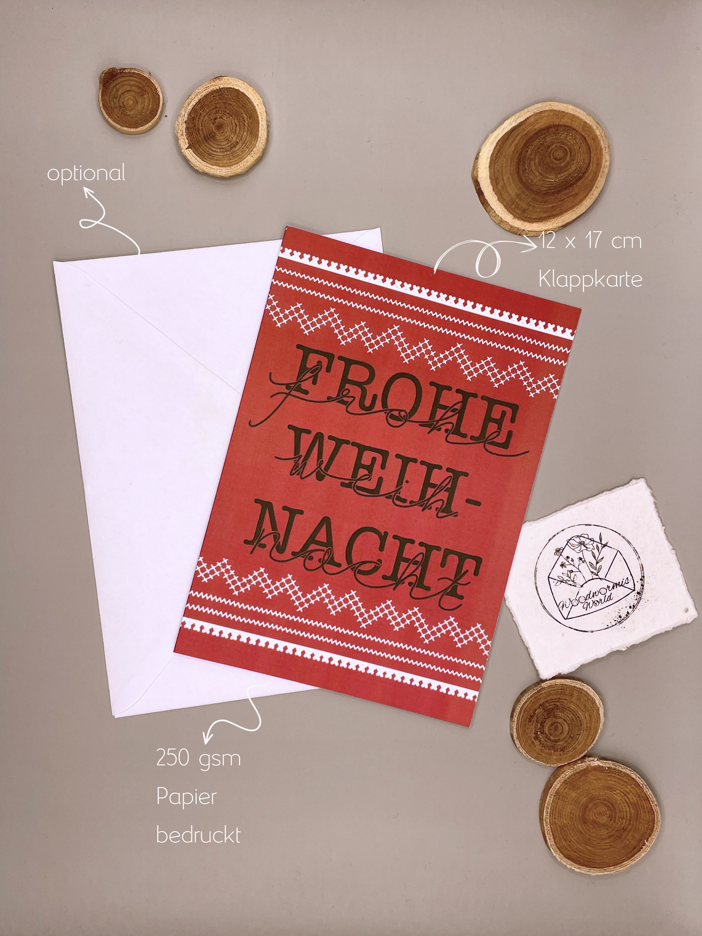 Weihnachtskarte Strickpullidesign | 12 x 17 cm Klappkarte