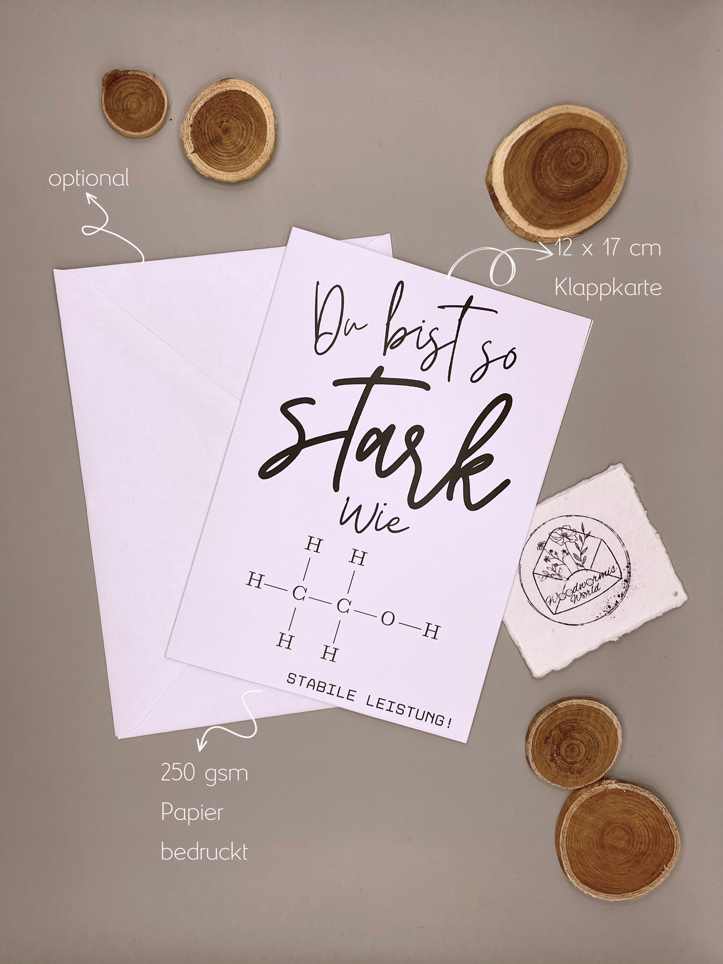 Du bist stark wie Ethanol | 12 x 17 cm Klappkarte