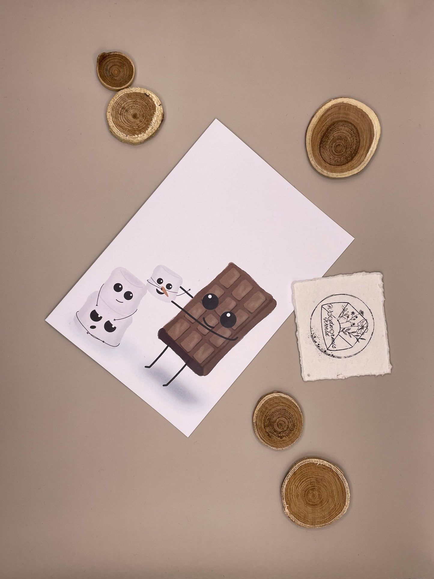 Marshmallow Schneemann | 12 x 17 cm Klappkarte