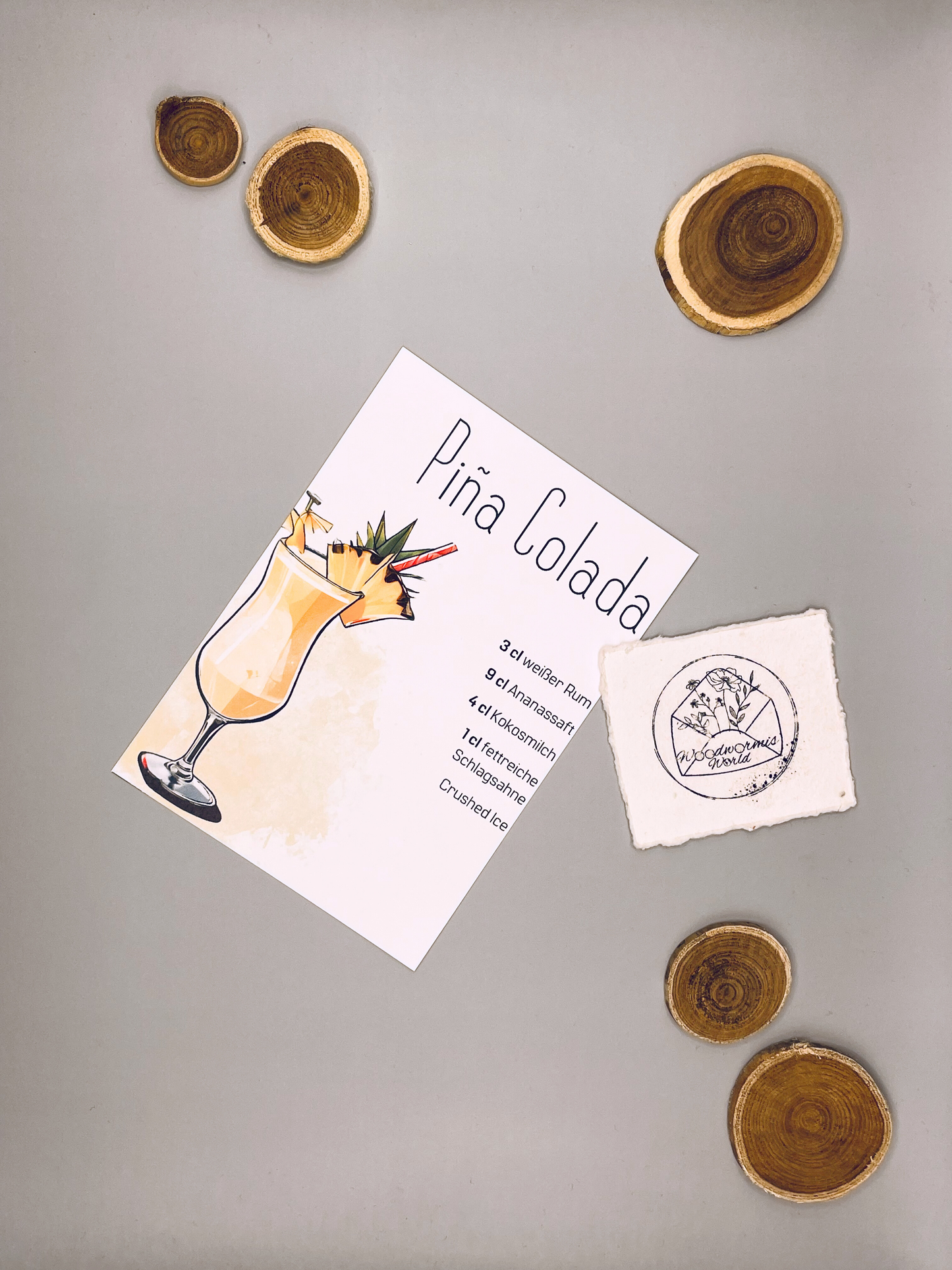 Cocktailkarte Piña Colada Rezept | 10,5 x 14,8 cm Postkarte