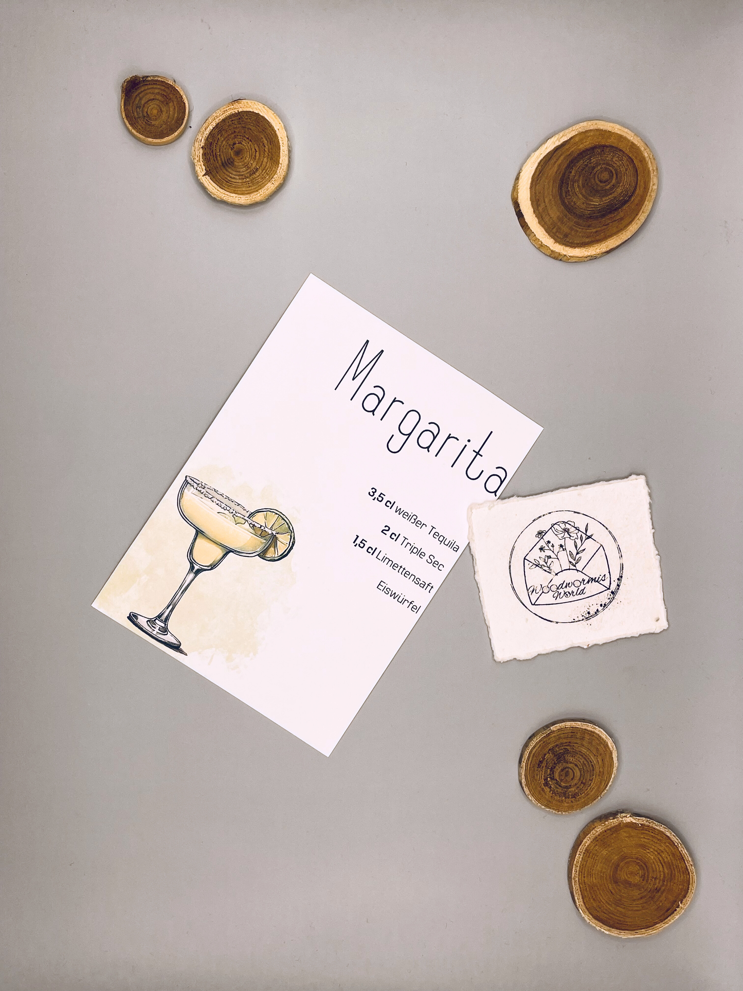 Cocktailkarte Margarita Rezept | 10,5 x 14,8 cm Postkarte