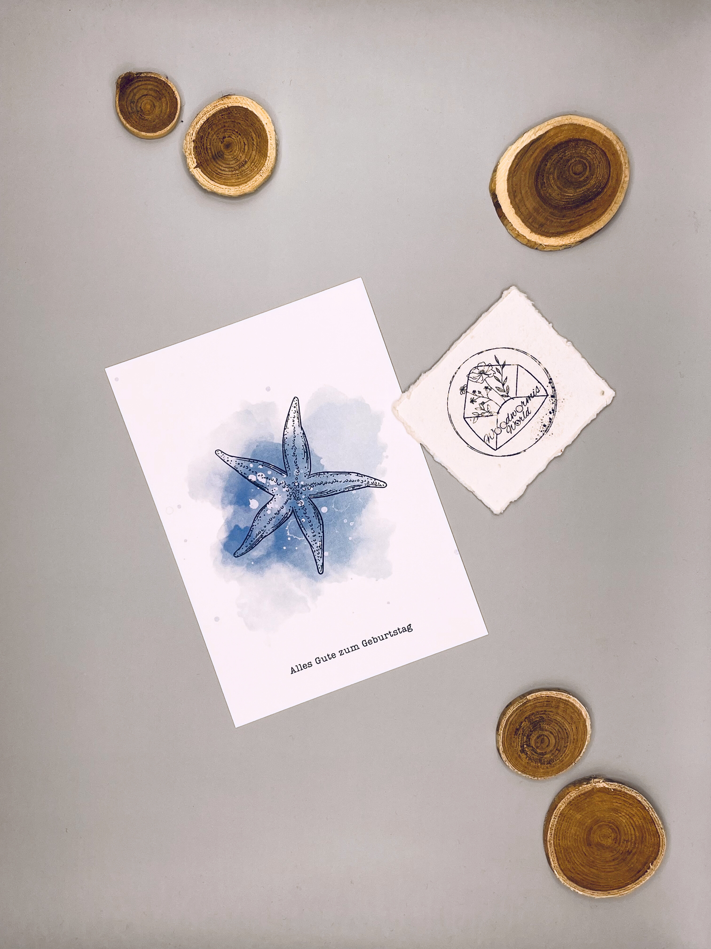 Oceanlovers Geburtstagskarte Seestern | 10,5 x 14,8 cm Postkarte