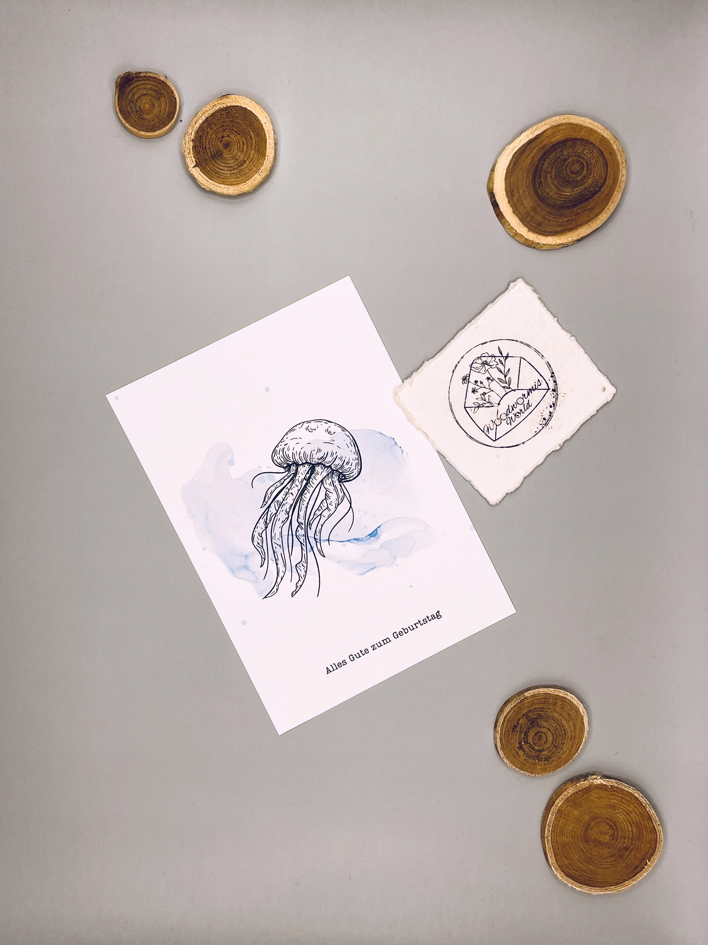 Oceanlovers Geburtstagskarte Qualle | 10,5 x 14,8 cm Postkarte