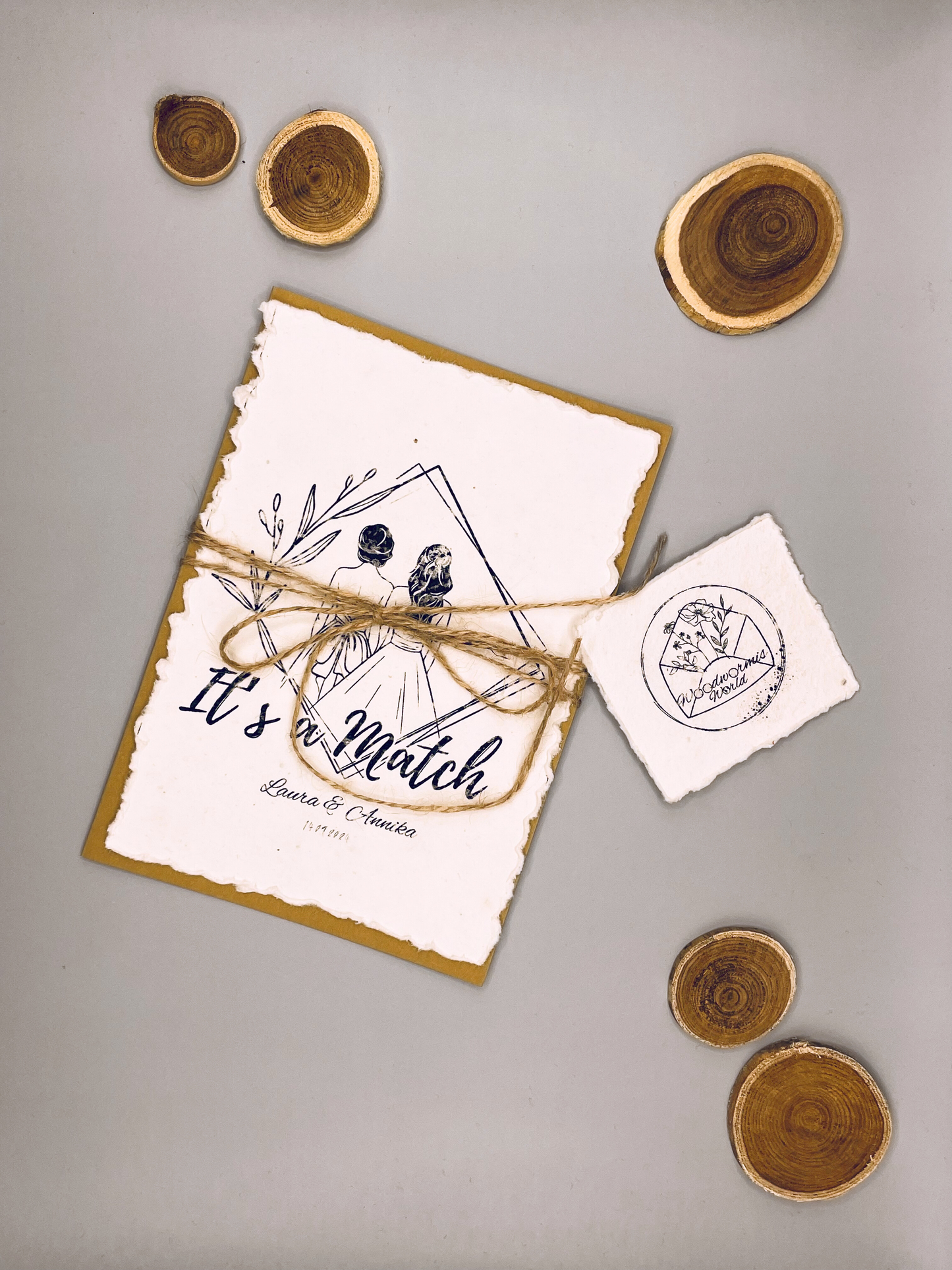 Hochzeitskarte "It's a match" gleichgeschlechtliches Paar Frauen | Saatgutkarte zum Einpflanzen | 12 x 17 cm Klappkarte
