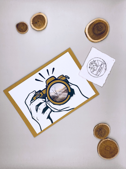 Kamerakarte auch als Gutscheinkarte nutzbar | Feldblick | 12 x 17 cm Klappkarte