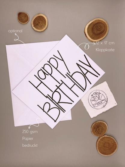 Happy Birthday Karte | 12 x 17 cm Klappkarte