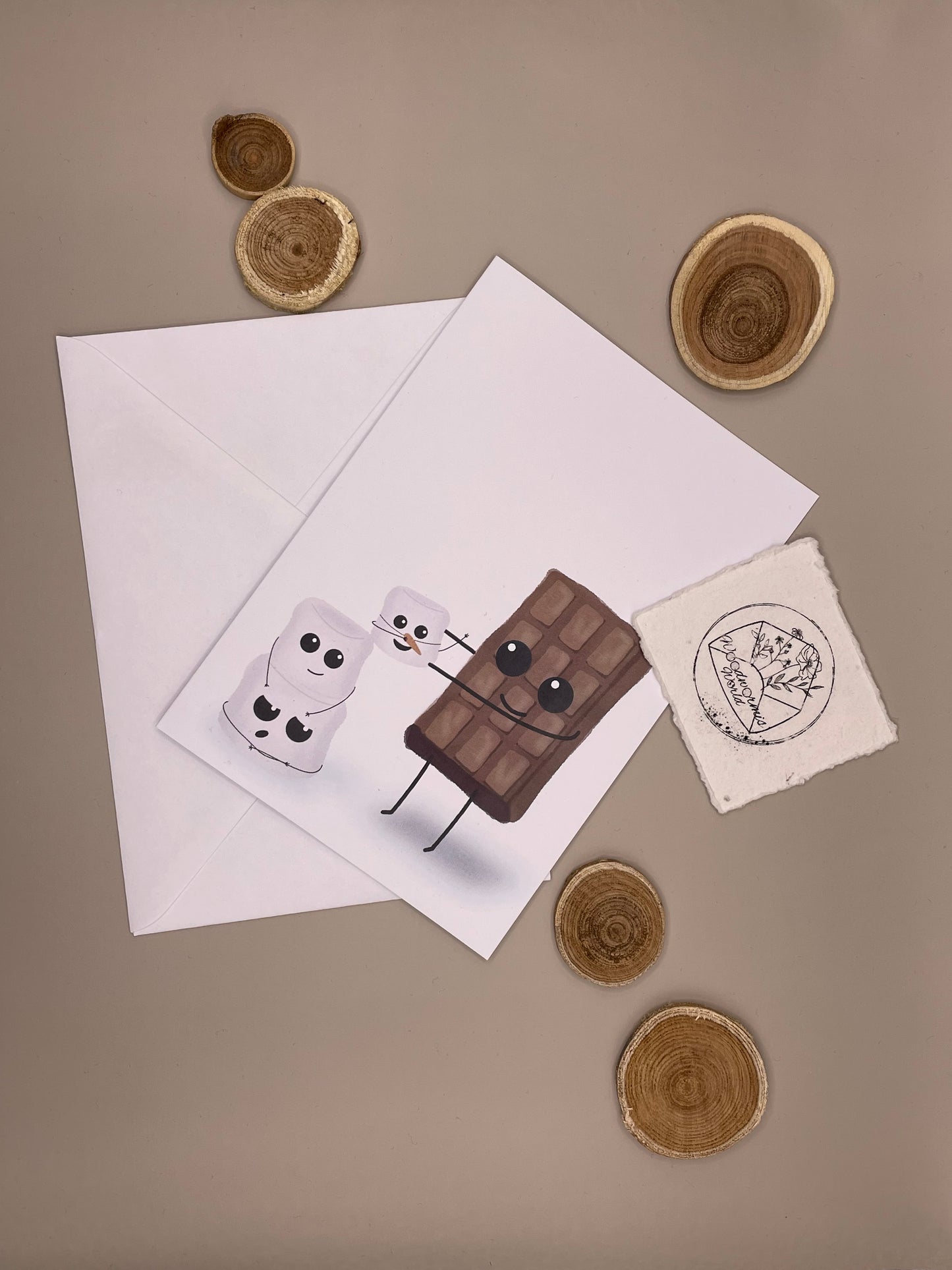 Marshmallow Schneemann | 12 x 17 cm Klappkarte
