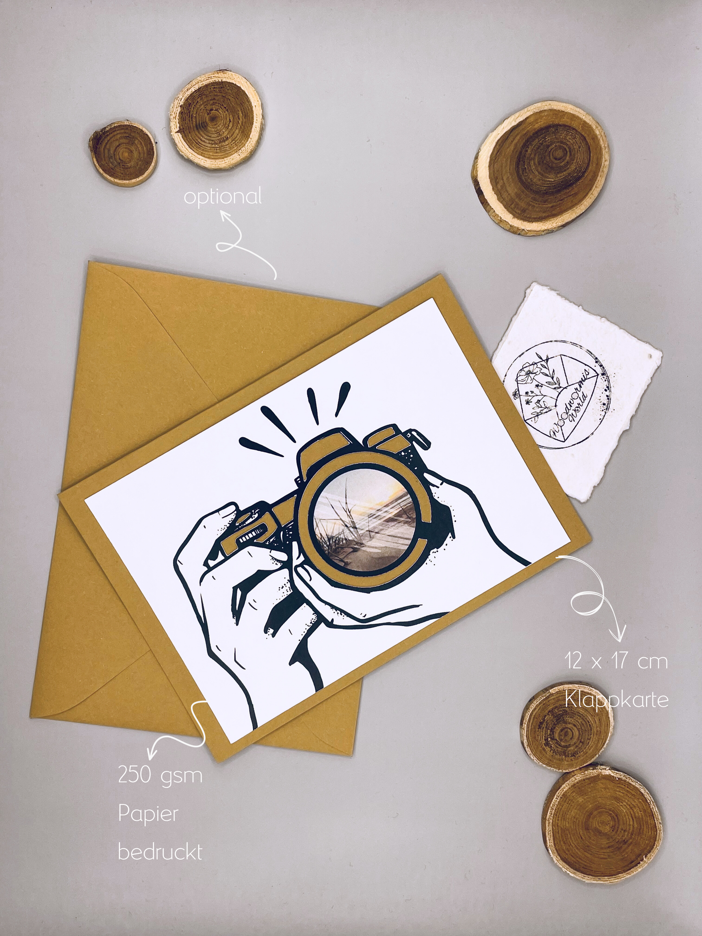 Kamerakarte auch als Gutscheinkarte nutzbar | Feldblick | 12 x 17 cm Klappkarte