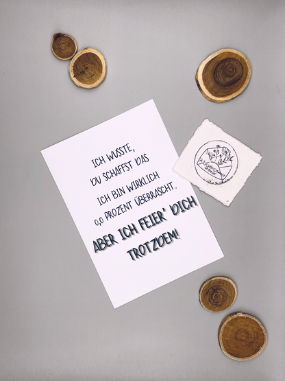 Ich wusste Du schaffst das | 12 x 17 cm Klappkarte