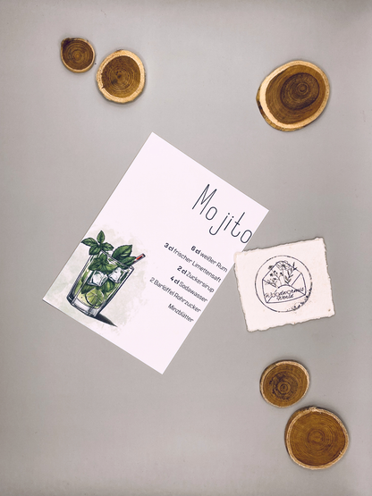 Cocktailkarte Mojito Rezept | 10,5 x 14,8 cm Postkarte