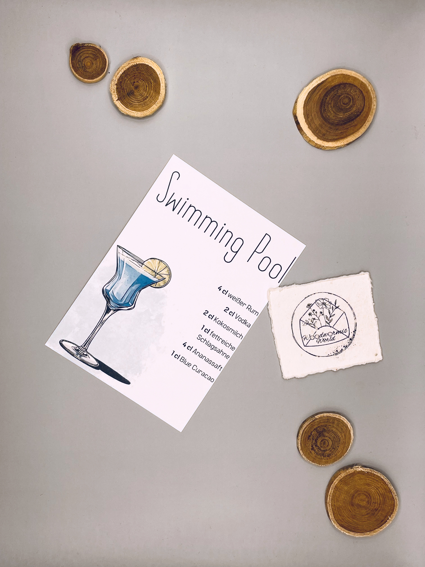 Cocktailkarte Swimming Pool Rezept | 10,5 x 14,8 cm Postkarte