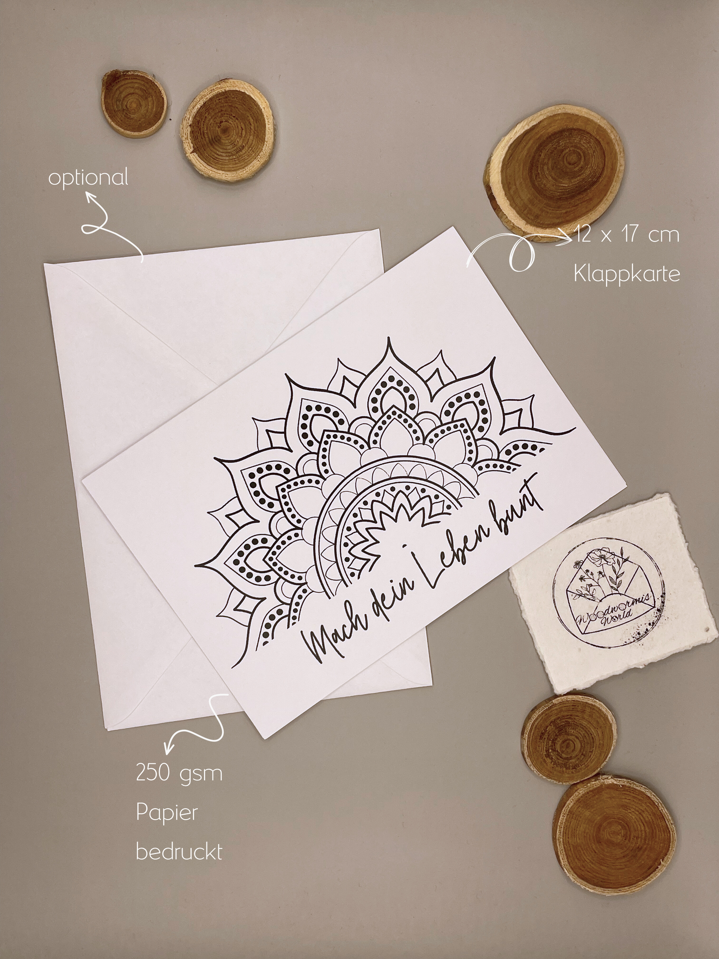 Mandalakarte zum Ausmalen | 12 x 17 cm Klappkarte