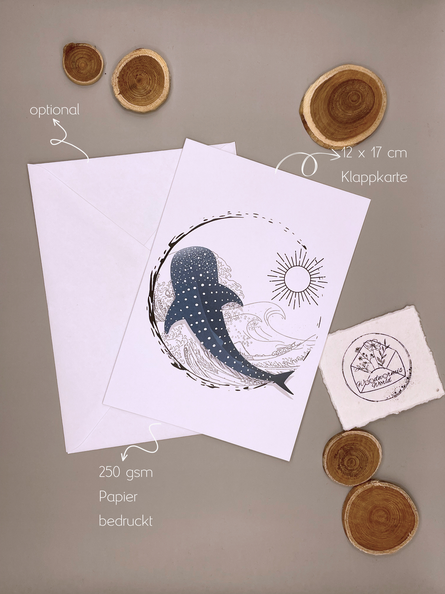 Oceanlover Karte mit Walhaimotiv | 12 x 17 cm Klappkarte