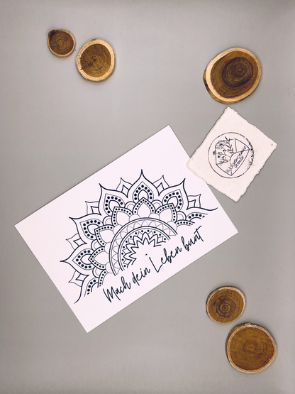 Mandalakarte zum Ausmalen | 12 x 17 cm Klappkarte