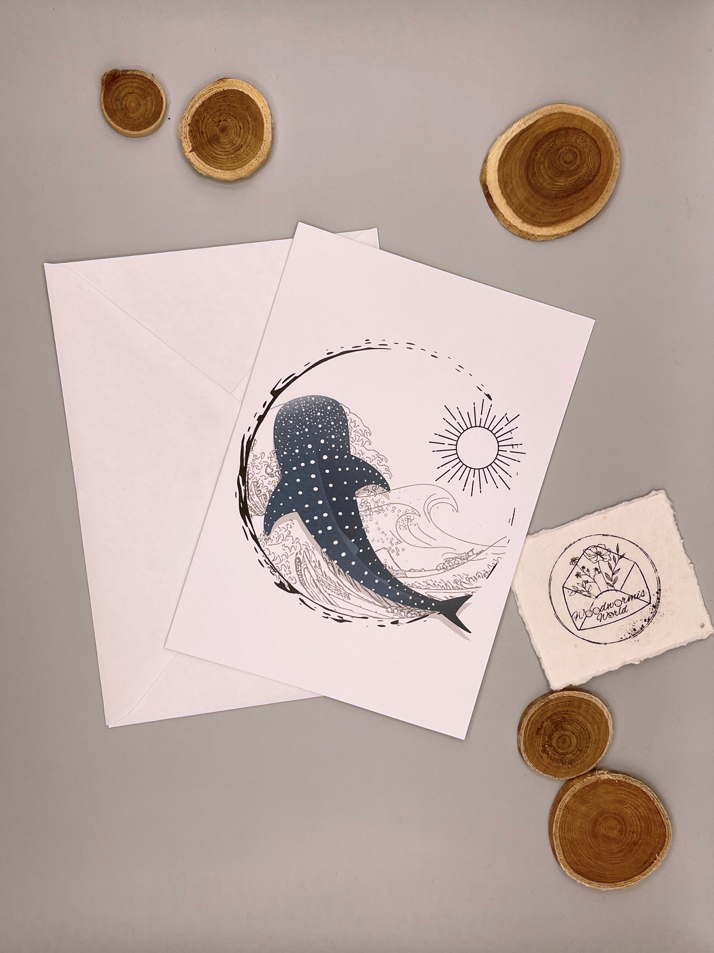 Oceanlover Karte mit Walhaimotiv | 12 x 17 cm Klappkarte