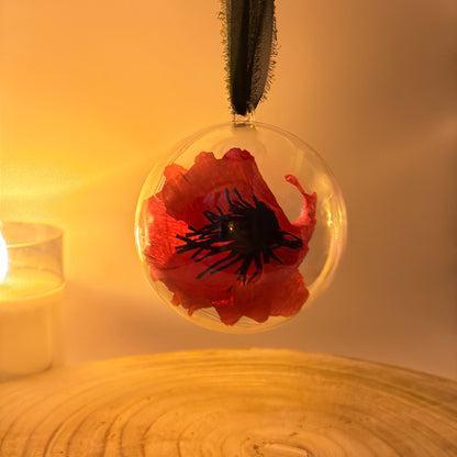 Weihnachtskugel Red Poppy für den Weihnachtsbaum