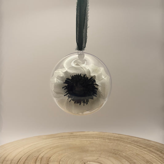 Weihnachtskugel White Poppy für den Weihnachtsbaum