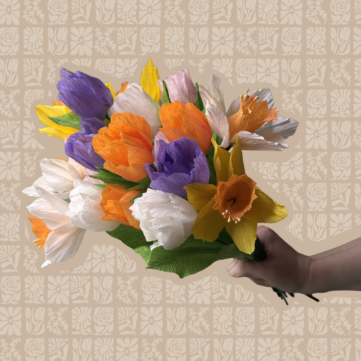 Frühlingsdrop bei Woodwormis World Narzissen und Tulpen als Frühlingsstrauß